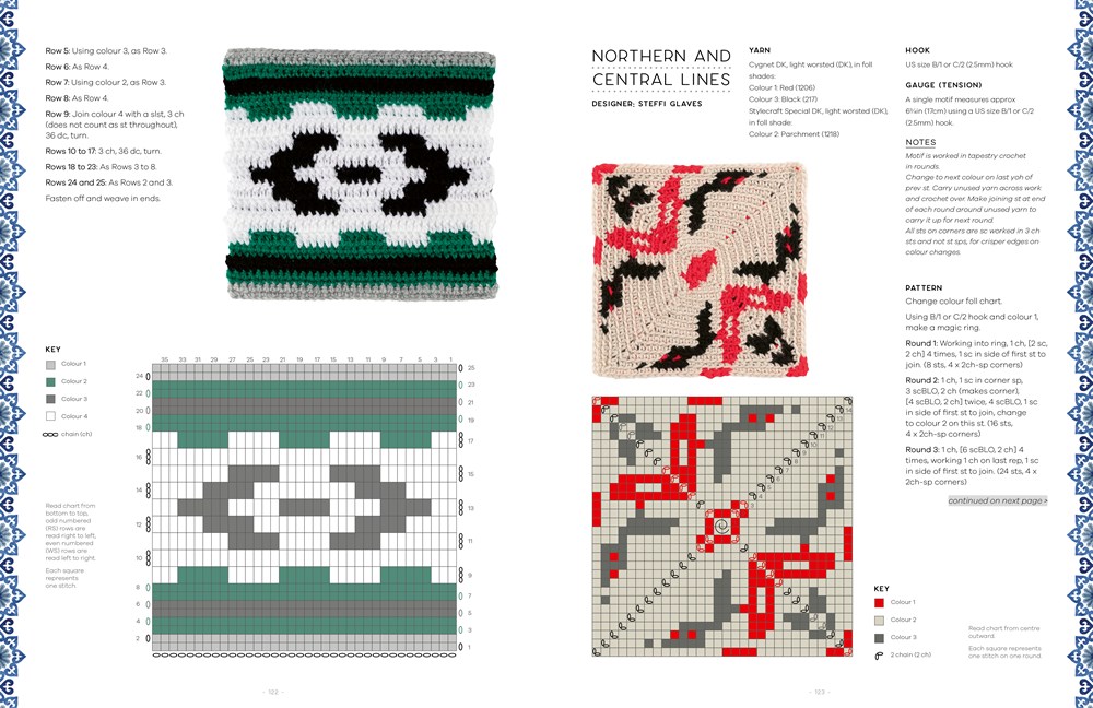 100 Crochet Tiles: Charts and patterns for crochet motifs inspired by  decorative tiles