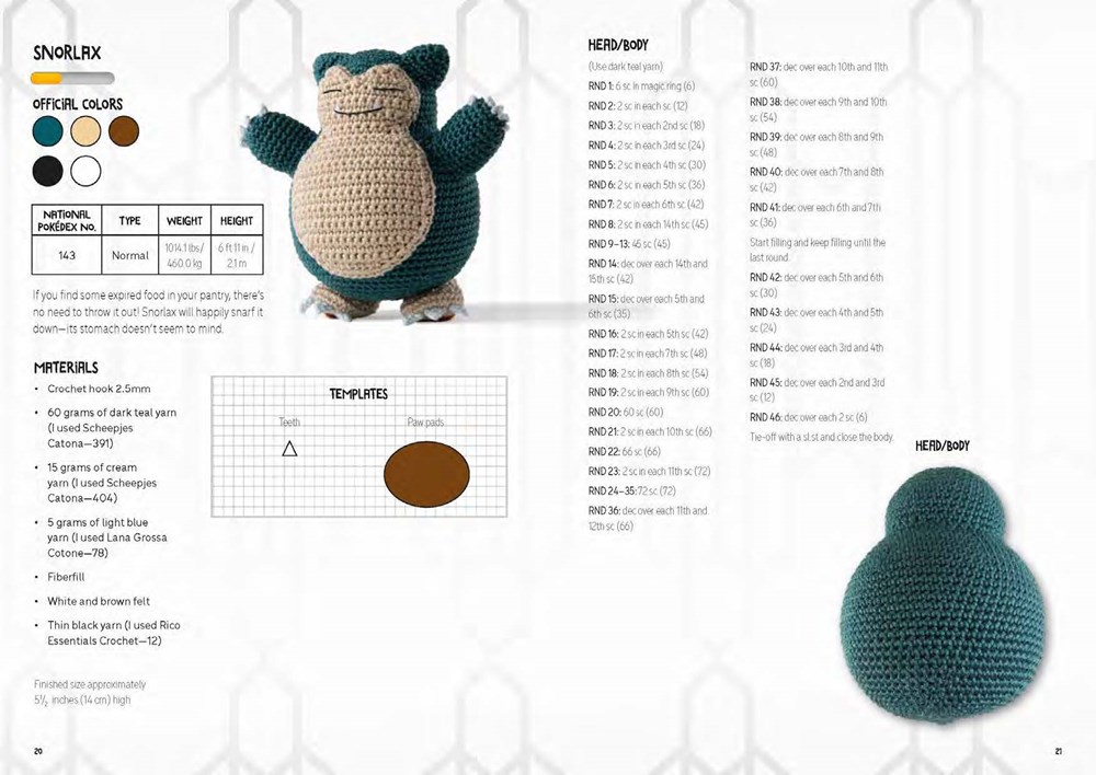 Pokémon Crochet Snorlax Kit: Kit includes everything you need to make  Snorlax and instructions for 5 other Pokémon – Ingram Store from Sommer  Street